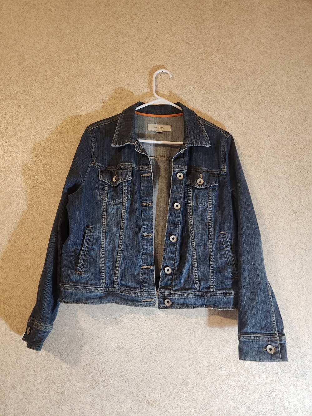 Merona Dark Blue Denim Jacket with Button Front